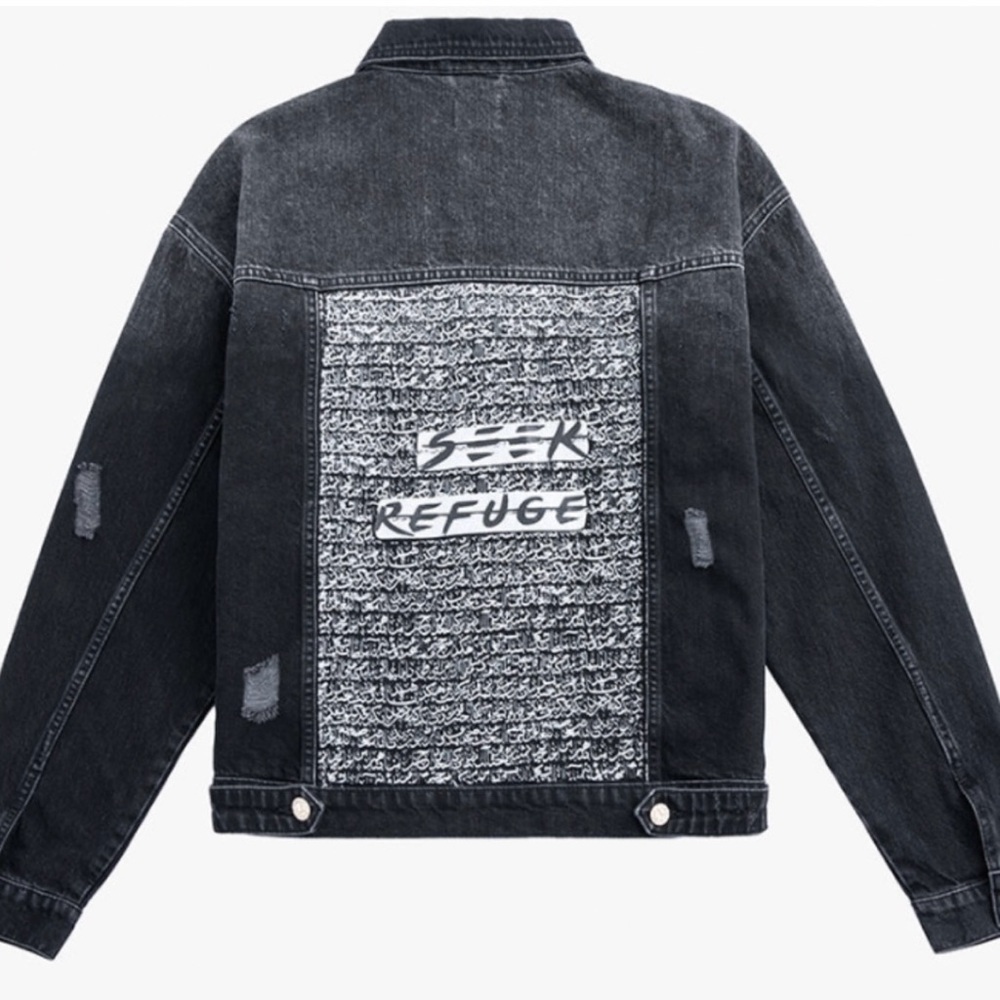 NWOT Seek Refuge Washed Black Denim Jacket
